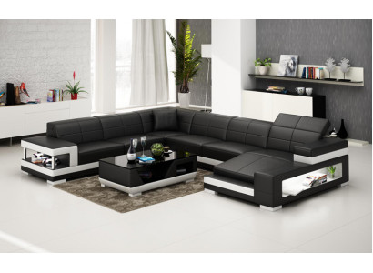 Liederdivan Canapé Wunnlandschaft Eckcanapé Eck-Garnitur Design Modern Divan G8017