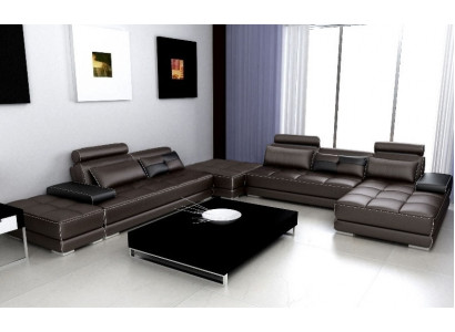 Ledercouch Couch Wunnlandschaft Eckssofakombinatioun Design Modern Sofa Nei A1146