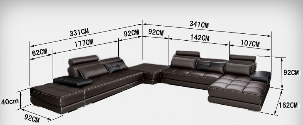 Ledercouch Couch Wunnlandschaft Eckssofakombinatioun Design Modern Sofa Nei A1146