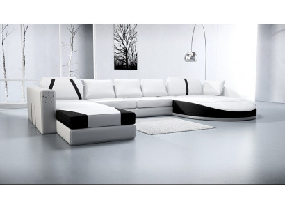 Ledersofa Couch Wunnlandschaft Ecksofa Eck Garnitur Design Modern Sofa A1122