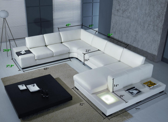 Ledersofa Canapé Wunnlandschaft Eckssofa Eck Garnitur Design Modern Sofa A1110