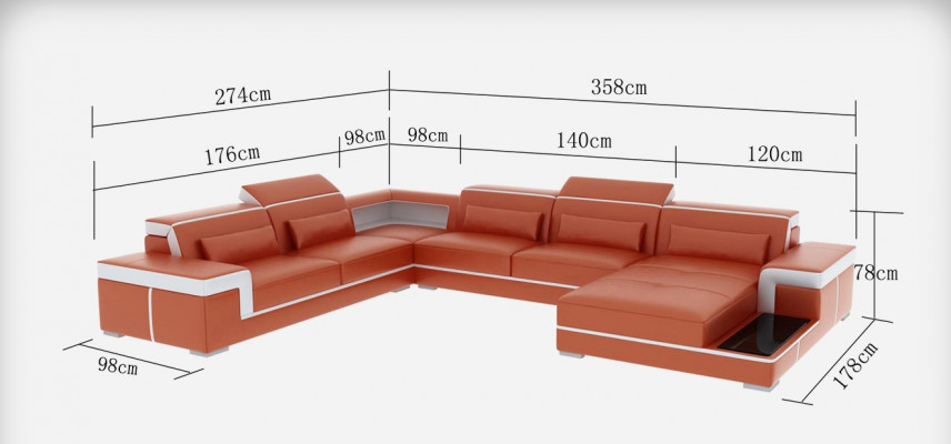 Zäitgeméiss Sitzeck Liederdivan Polster Eckgarnitur Ecksofa Canapé Wunnlandschaft +USB