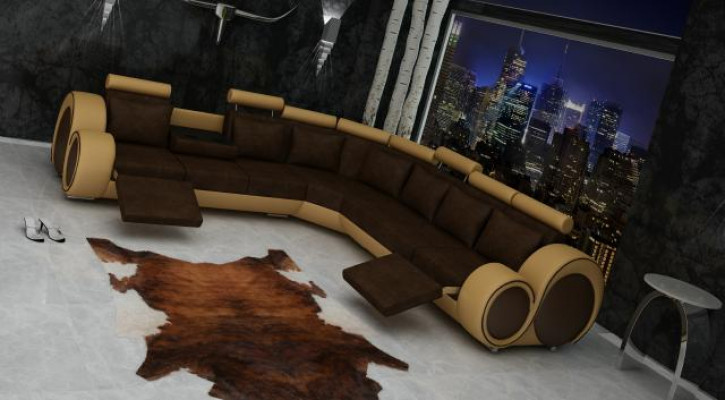 Textilsofa +USB, Designer-Ecksofa Wunnlandschaft Eck Nei Garnitur Lieder