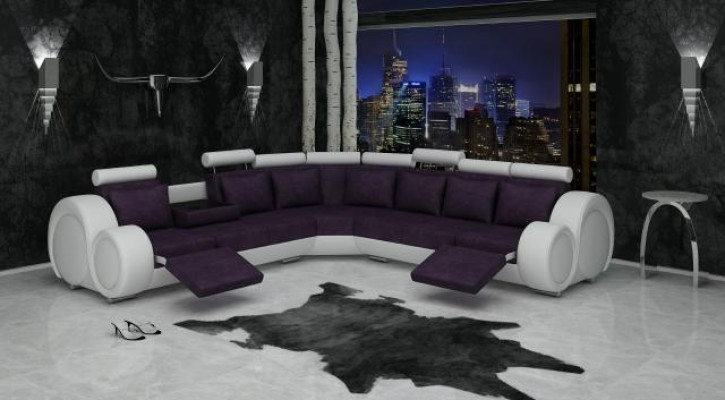 Textil Sofa USB Designer Sofas Canapé Eckgarnitur Eckcouch Polster Wunnlandschaft