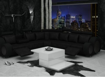 TEXTILZOF mit USB DESIGNERZOF SET LEDER WINKELZOF WUNNLANDSCHAFT ECK NEI