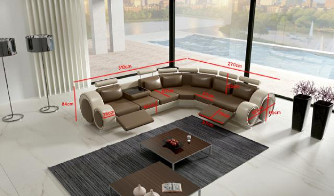 TEXTILZOF mit USB DESIGNERZOF SET LEDER WINKELZOF WUNNLANDSCHAFT ECK NEI