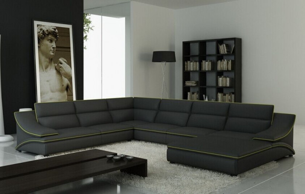 Ledercouch Couch Wunnlandschaft Eckssofa Eckgarnitur Design Modern Sofa