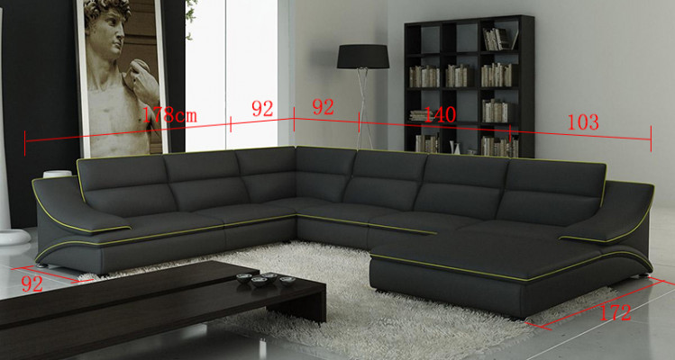 Ledercouch Couch Wunnlandschaft Eckssofa Eckgarnitur Design Modern Sofa