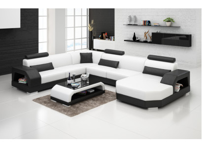 Ledercouch Sofa Wunnlandschafte Ecksofa Eck Garnitur Design Modern Sofa G8001