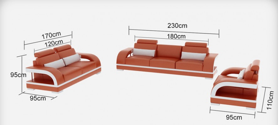 Sofa Canapé Lieder Polster Still Canapé Garnitur 3+2+1 USB + Dësch Set Design Sofa