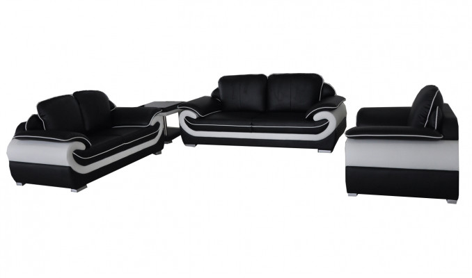 Sofa Canapé Sitz Komplett Grupp Set Lieder Garnitur 3+2+1 Set + USB Nei Polster