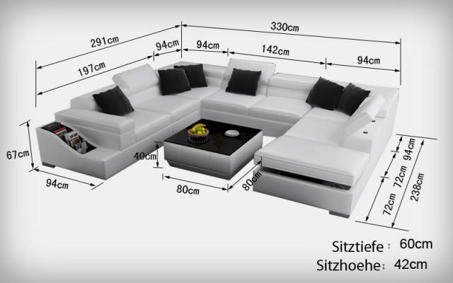Eckgarnitur Lieder Sofa Wunnzëmmer Wunnlandschaft Polstereck Sëtzgruppen +USB