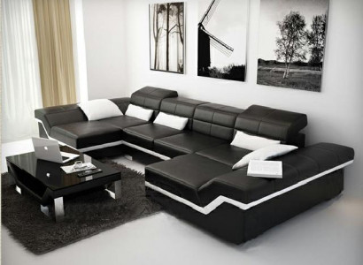 xxl Ledersofa mat USB Eckssofa Wunnlandschaft Grouss Couch Ledergarnitur Polster Nei