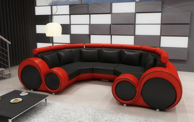 XXL Wunnlandschaft Design Polsters Garnitur Eckcanapé mat USB Grouss Canapé Nei Couch