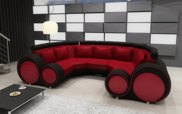 Wunnlandschaft Textil Canapé Microfaser Polstersëtzt XXL Nei Sofa Stoff USB