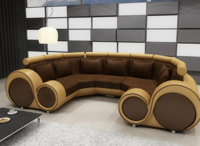Wunnlandschaft Designer Sofa Textil Couch + USB Mikrofaser Polstersett XXL