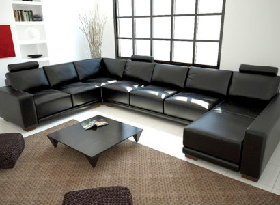 Ledercouch Wunnlandschaft Ecksdiwan Eck Garnitur Design Modern A1121