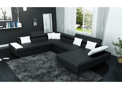 Liedersofa Sofa mat USB Polster Eck Garnitur Wunnlandschaft XXL Grouss Ecksofa 2719D
