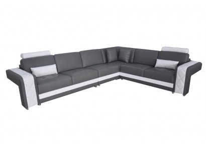 Ledersofa mat USB Wunnlandschaft Ecken Garnitur Design Modern Sofa L-Form L6010B