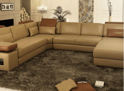 Sofa U-Form Miwwel Luxus Garnitur Sofaen Couch Luxus Designer Lieder Wunnlandschaft