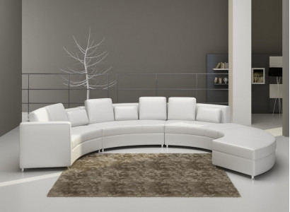 Ledersofa Canapé Wunnlandschaft Eckssofa Eck Garnitur Design Modern Sofa A1102