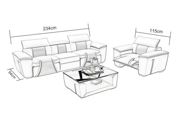 Canapé-Set Couch Polster Sofa 3+3 Komplett Set Design Lieder 2tlg. Garnituren