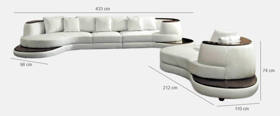 Designersoofa Ecksofa Wunnlandschaft Ronnsofa Liedersofa Couch Sofa U-Form Royal