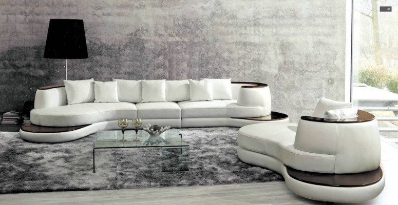 Wunnlandschaft Canapé Polstersofa Ecksofa Insel Sofa Ledersofa Eckgarnitur Nei PRII-S