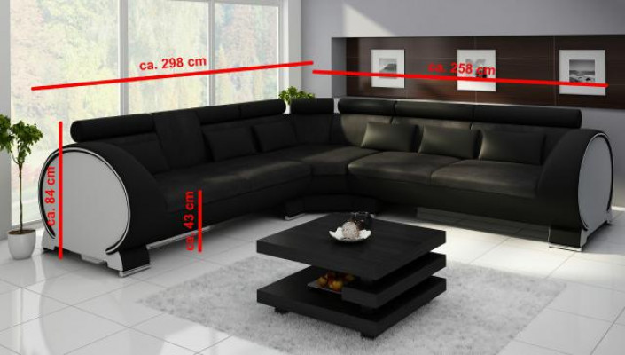 Ecksofa VIGO "LT01" Eckeckcouch + USB, Sofa Eckeckgarnitur Ledersofa Lieder Textil Stoff
