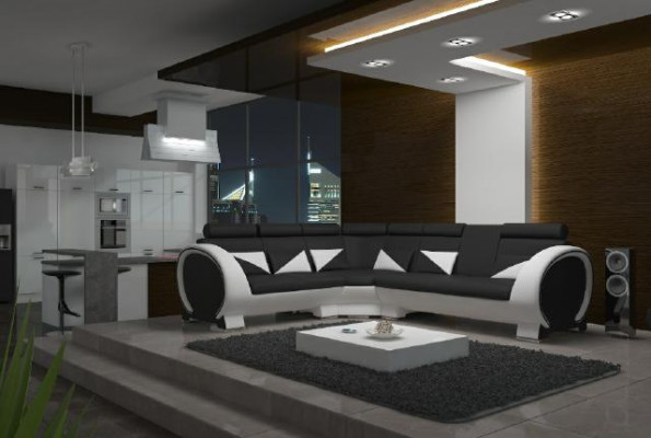 ECKSOFA ECKCOUCH DESIGN *FARFAUSWIEL* SOFA +USB,LEDER LEDERSOFA LEDERGARNITUR