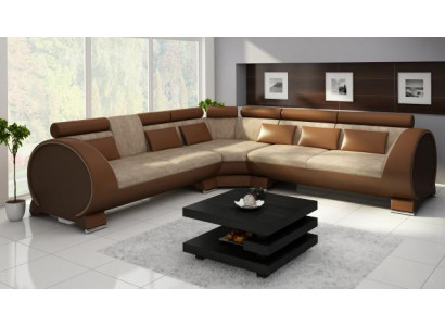 Ecksofa VIGO Sofa + USB Eckgarnitur Ledersofa Lieder Textil Stoff LT01 Eckcouch