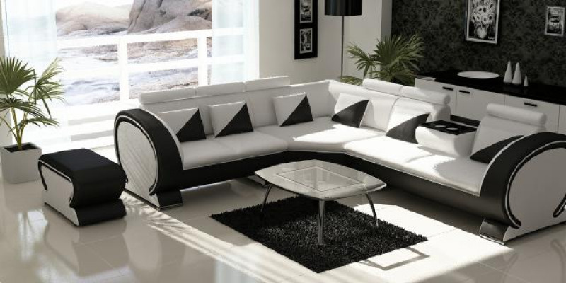 Designer Ecksofa +USB Sofa Polster Garnitur Lounge Sofaen Couches Wunnlandschaft