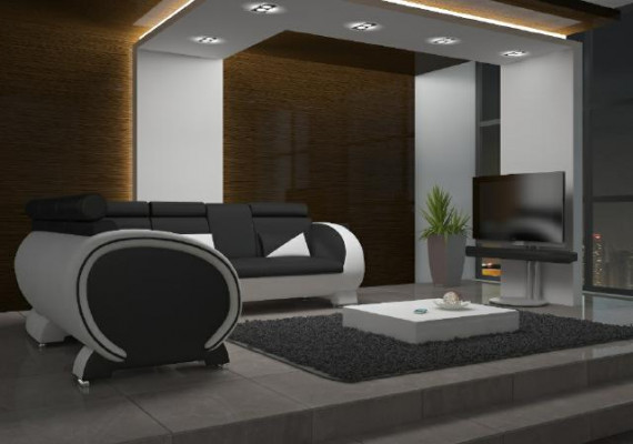 ECKSOFA LEDERSOFA LEDERGARNITUR ECKCOUCH DESIGN SOFA mat USB LEDER COUCH