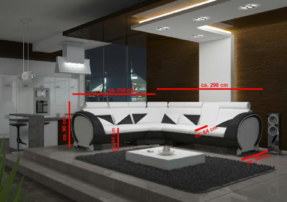 ECKSOFA LEDERSOFA LEDERGARNITUR ECKCOUCH DESIGN SOFA mat USB LEDER COUCH