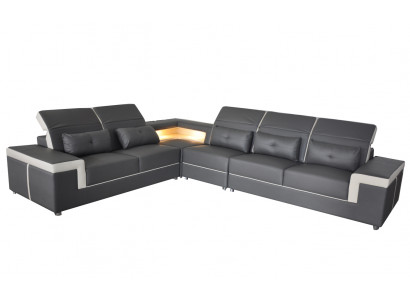 Canapé Eckcouch Polster Wohnzëmmer Design Eckcanapé L-Form Wunnlandschaft USB + LED
