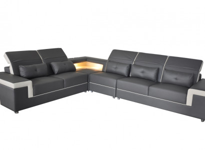 Canapé Eckcouch Polster Wohnzëmmer Design Eckcanapé L-Form Wunnlandschaft USB + LED