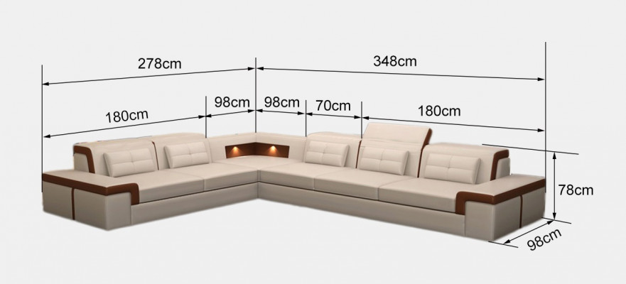 Canapé Eckcouch Polster Wohnzëmmer Design Eckcanapé L-Form Wunnlandschaft USB + LED