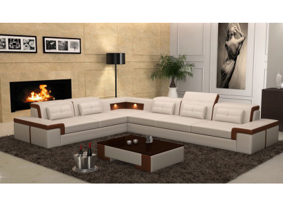 Ledersofa Couch Wunnlandschaft Eckssofa Eck Garnitur Design Modern Sofa B2021