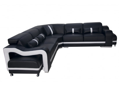 Ledercouch Couch Wunnlandschaft Garnitur Modernen Design Ecksofa L-Form