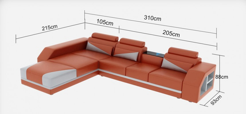 Lieder Ecksofa mat USB, Polster Couchen Sofas Wunnlanschaft Luxus Garnitur Eck