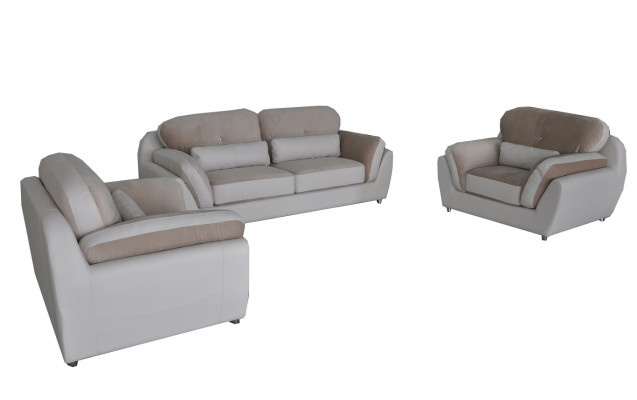 Lieder Textil Sofa Polster Sëtz Set Garnitur Design Sofagarnitur 3+1+1 Fotell