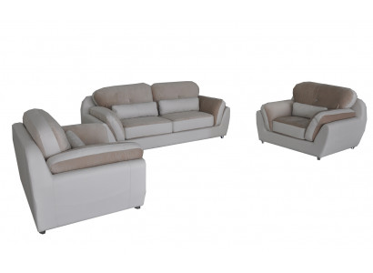 Lieder Textil Sofa Polster Sëtz Set Garnitur Design Sofagarnitur 3+1+1 Fotell