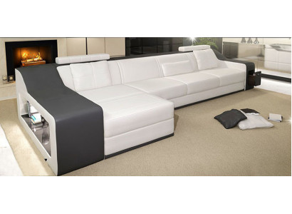 Ledersofa Canapé Wunnlandschaft Ecksofa Eck Garnitur Design Modern Canapé B2017B