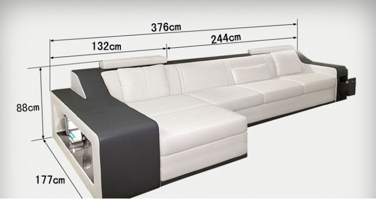 Ledersofa Canapé Wunnlandschaft Ecksofa Eck Garnitur Design Modern Canapé B2017B