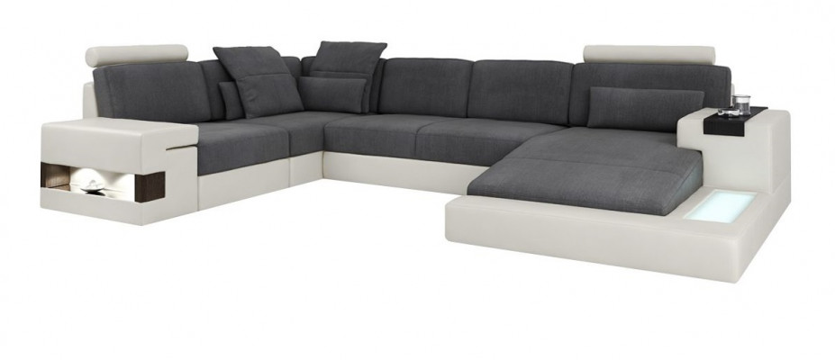 Eck Eckcanapé U-Form Wunnlandschaft Canapé Couch Polster Stoff Canapéen Lieder Nei