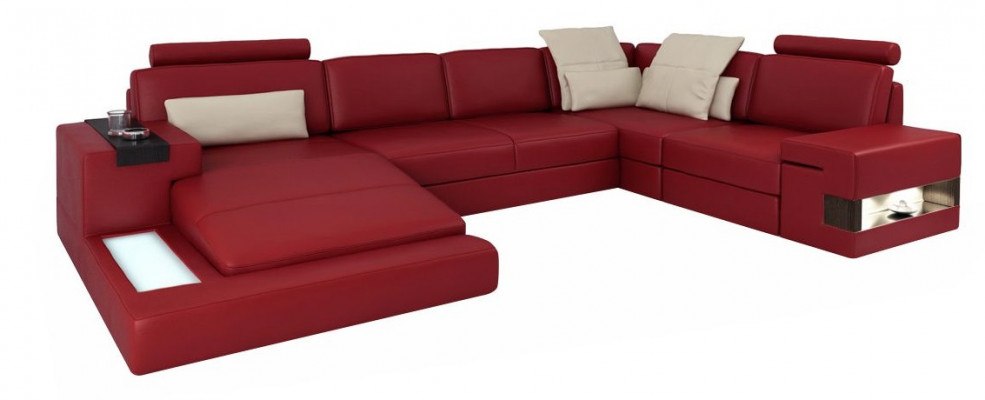 Wunnlandschaft Ecksofa U-Form Couch Sëtz Polster Sofa Modern Sofa Nei