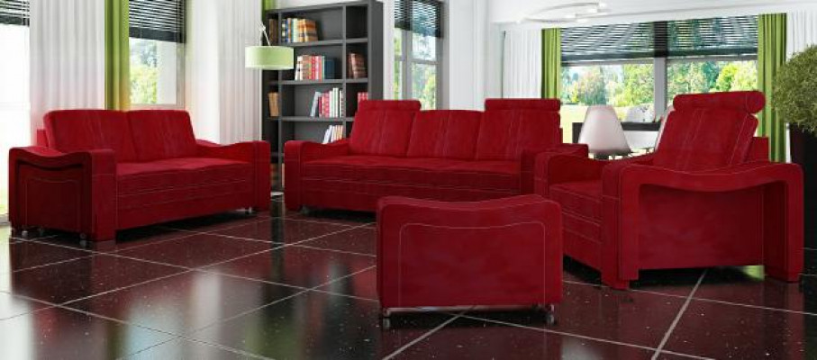 Sofagarnitur Textil Polster Sofa mat USB Garnitur Stoffsofa 3+2+1 Wunnlandschaft