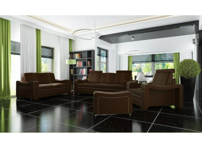 LEDERSOFA Moossfabrikatioun SOFA SOF 3+2+1 USB CANAPÉIE GARNITUR POLSTERGARNITUR Nei