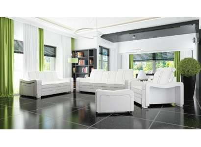 LEDERSOFFA 3+2+1 SOFA +USB GARNITUR POLSTERSOFFA DESIGN SOFFA SOFFAGARNITUR NEI