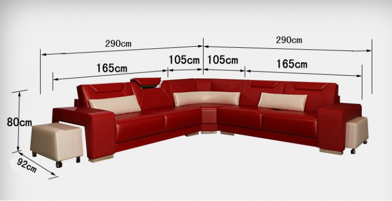 Ledercouch Wunnlandschaft Canapé Eck Garnitur Design Modern Canapé F3011B